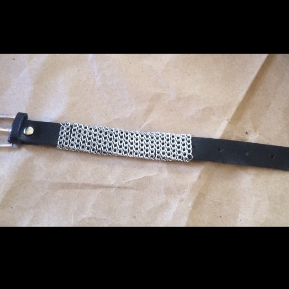Black with silver chain bracelet